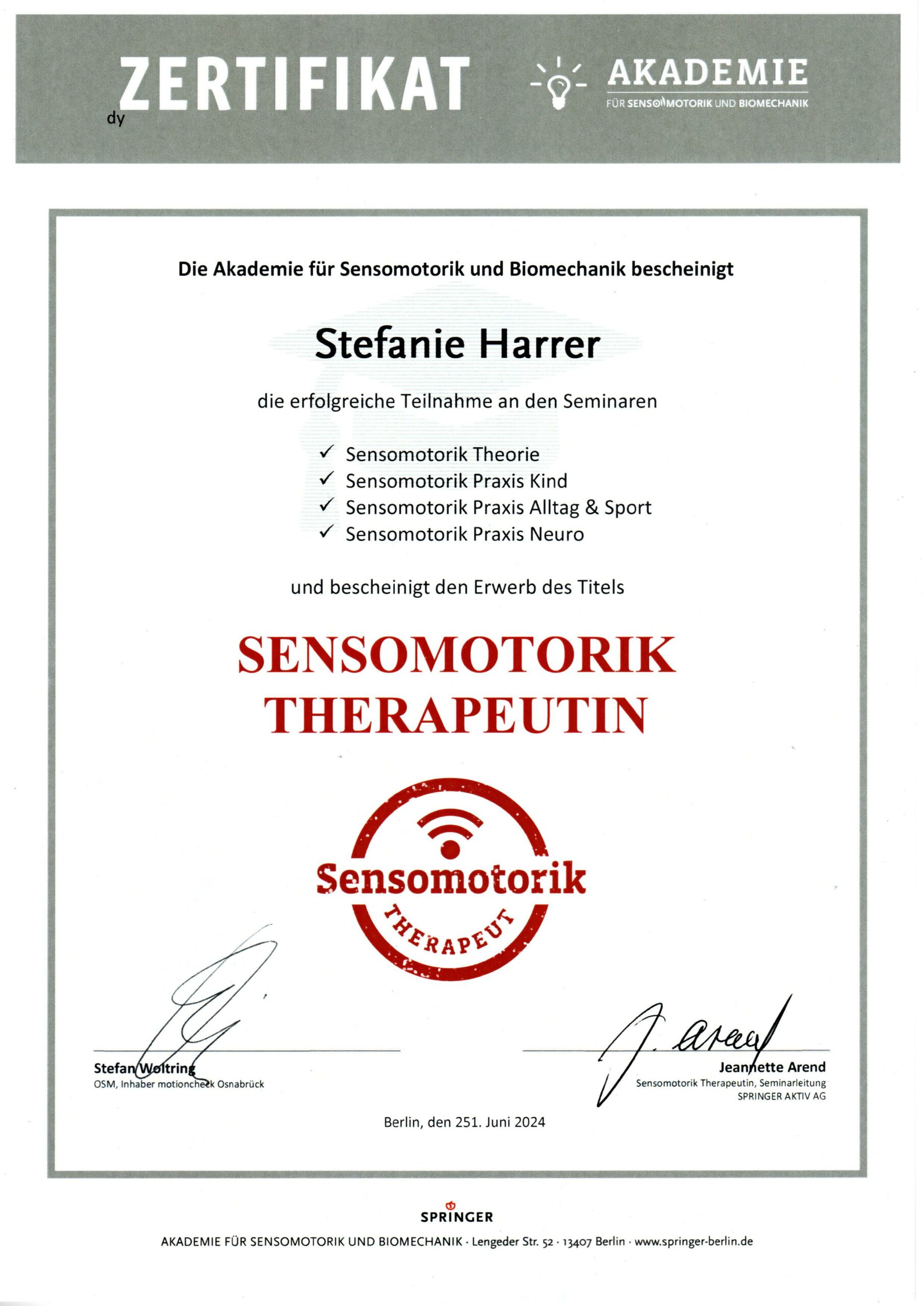 Sensomotorik-Therapeutin